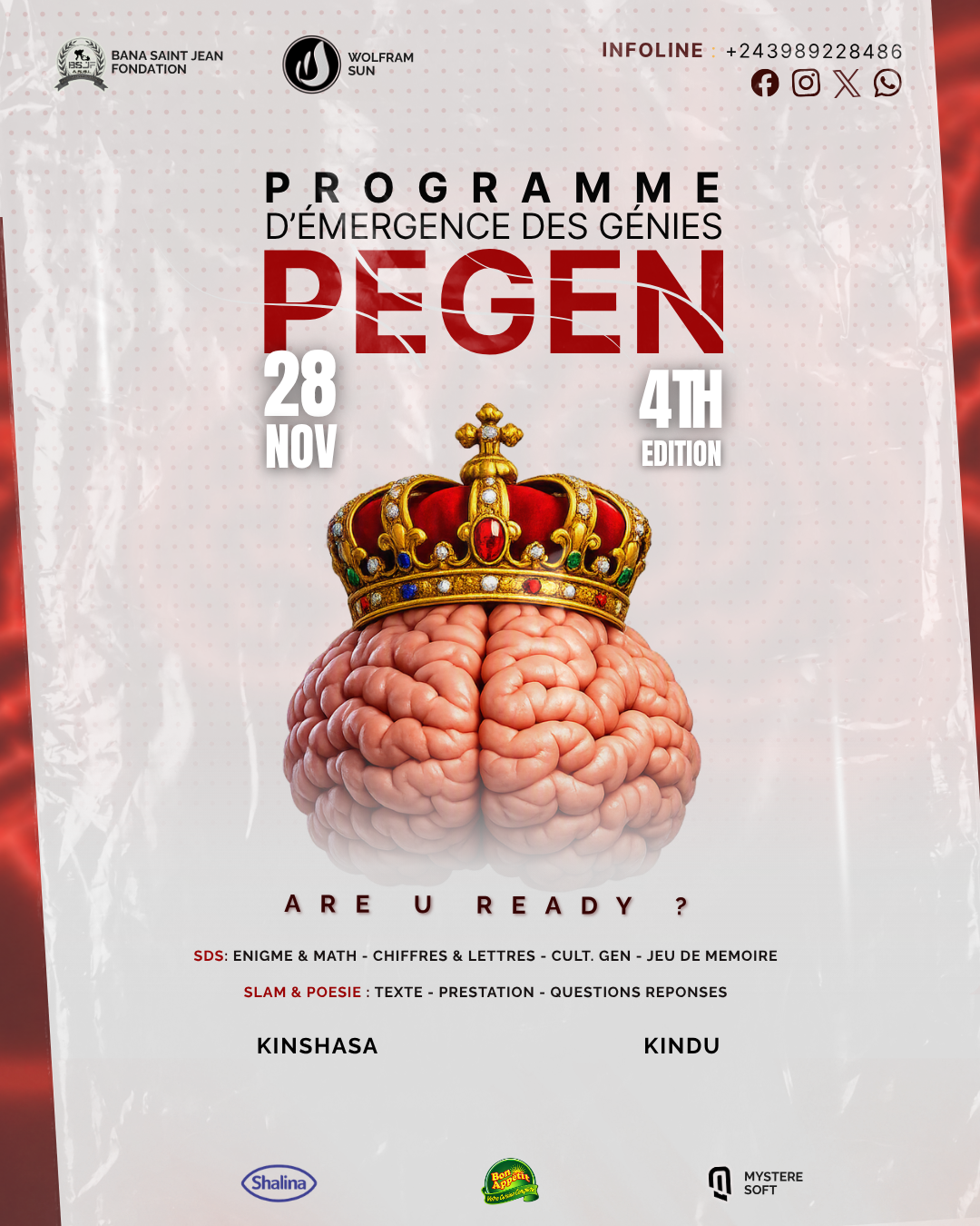 Affiche officielle du PEGEN 4, quatrième édition du Programme d’Émergence des Génies